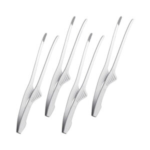 4x Korean & Japanese BBQ Self-Standing Grill Tongs Suitable For Non-Slip Cooking